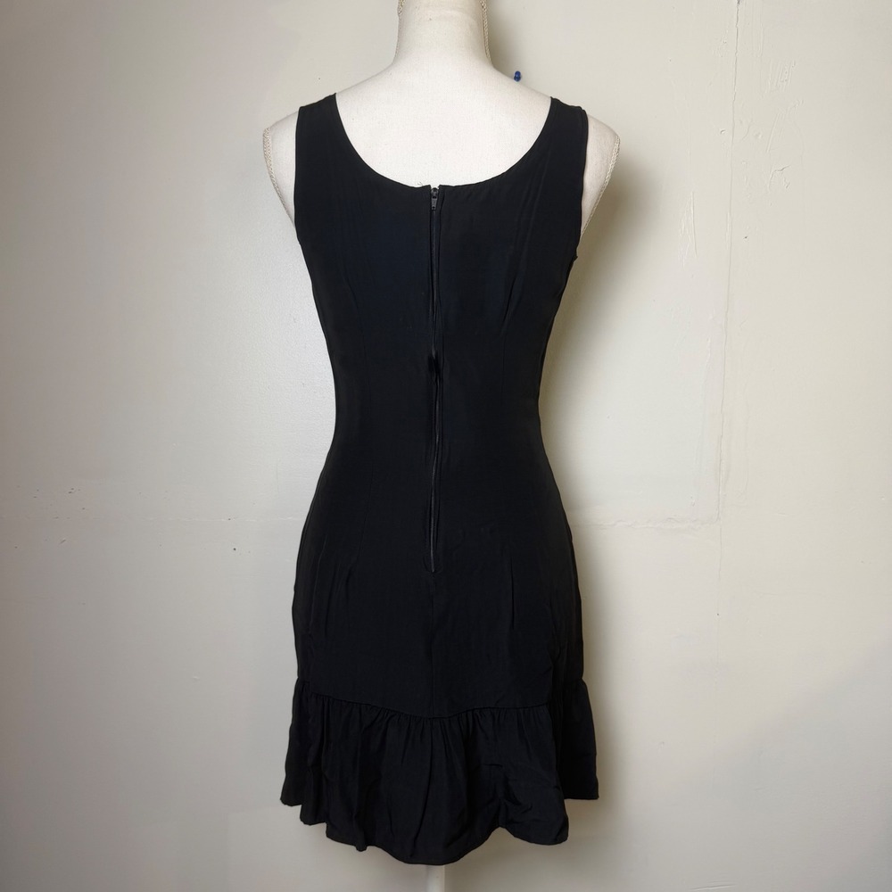 Brooks Atelier New York Y2K Black Ruffle Hem Micro Mini Dress Sleeveless Size 5 - Picture 4 of 8